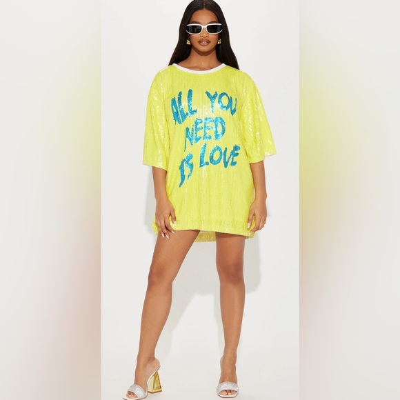 Fashion Nova Yellow Sequin Dress - Picture 5 of 12